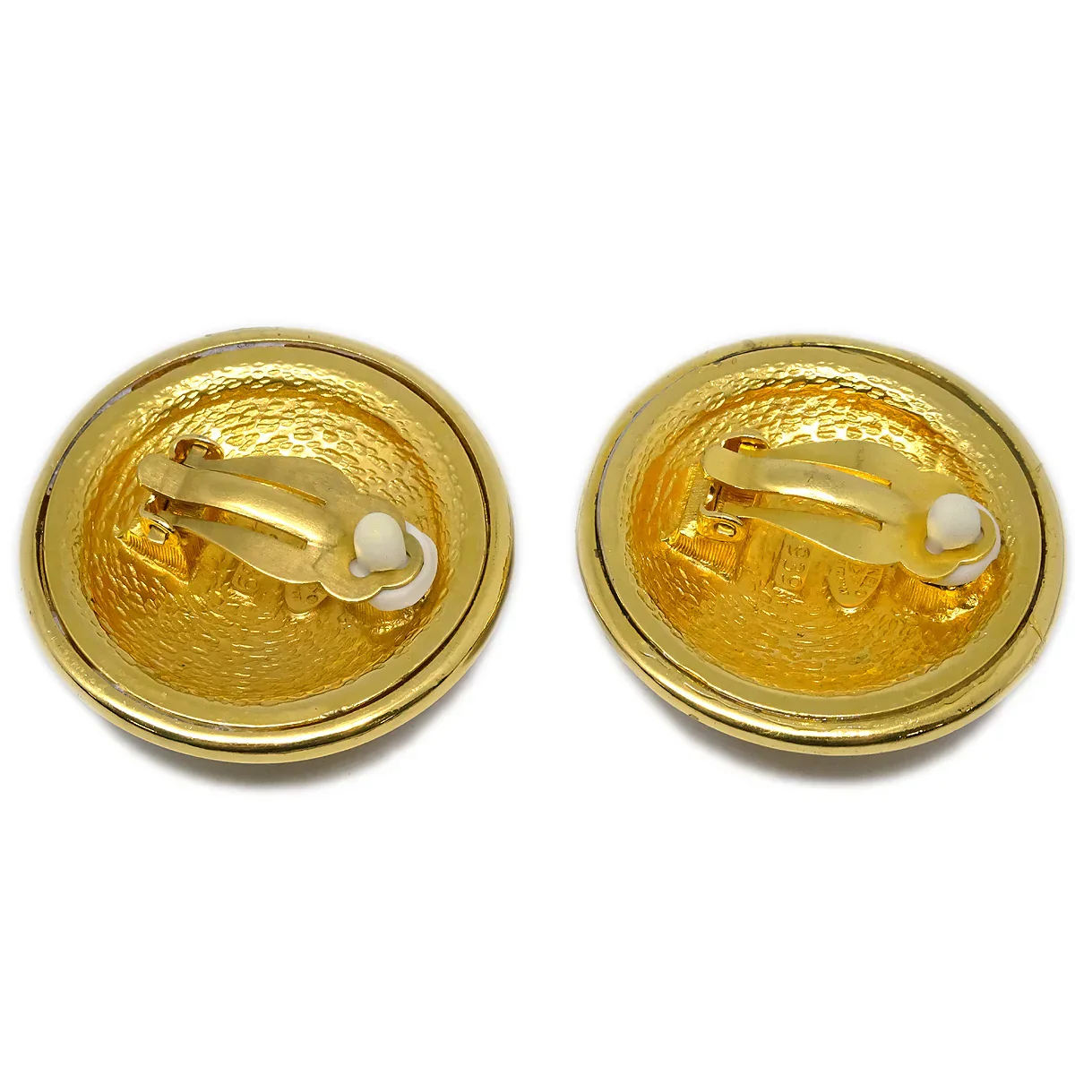 Chanel Button Earrings Gold Clip-On 93P/2939 - Image 3