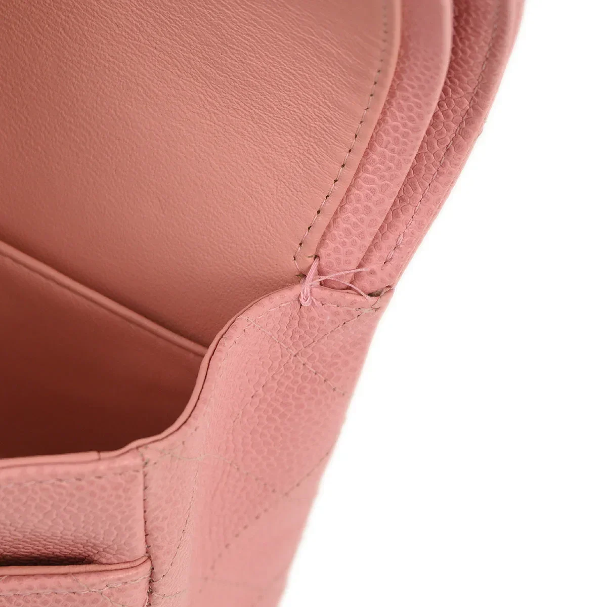 Chanel 2004-2005 Pink Caviar Medium Classic Double Flap Shoulder Bag - Image 10