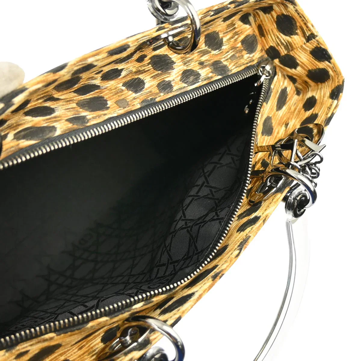 Christian Dior 1999 Yellow Cheetah Large Lady Dior 2way Shoulder Handbag - Image 7