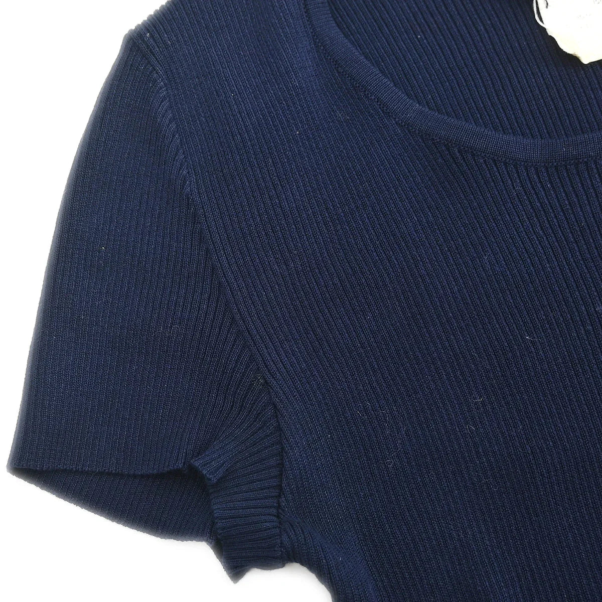 Chanel 1995 Cropped T-shirt Navy #40 - Image 4