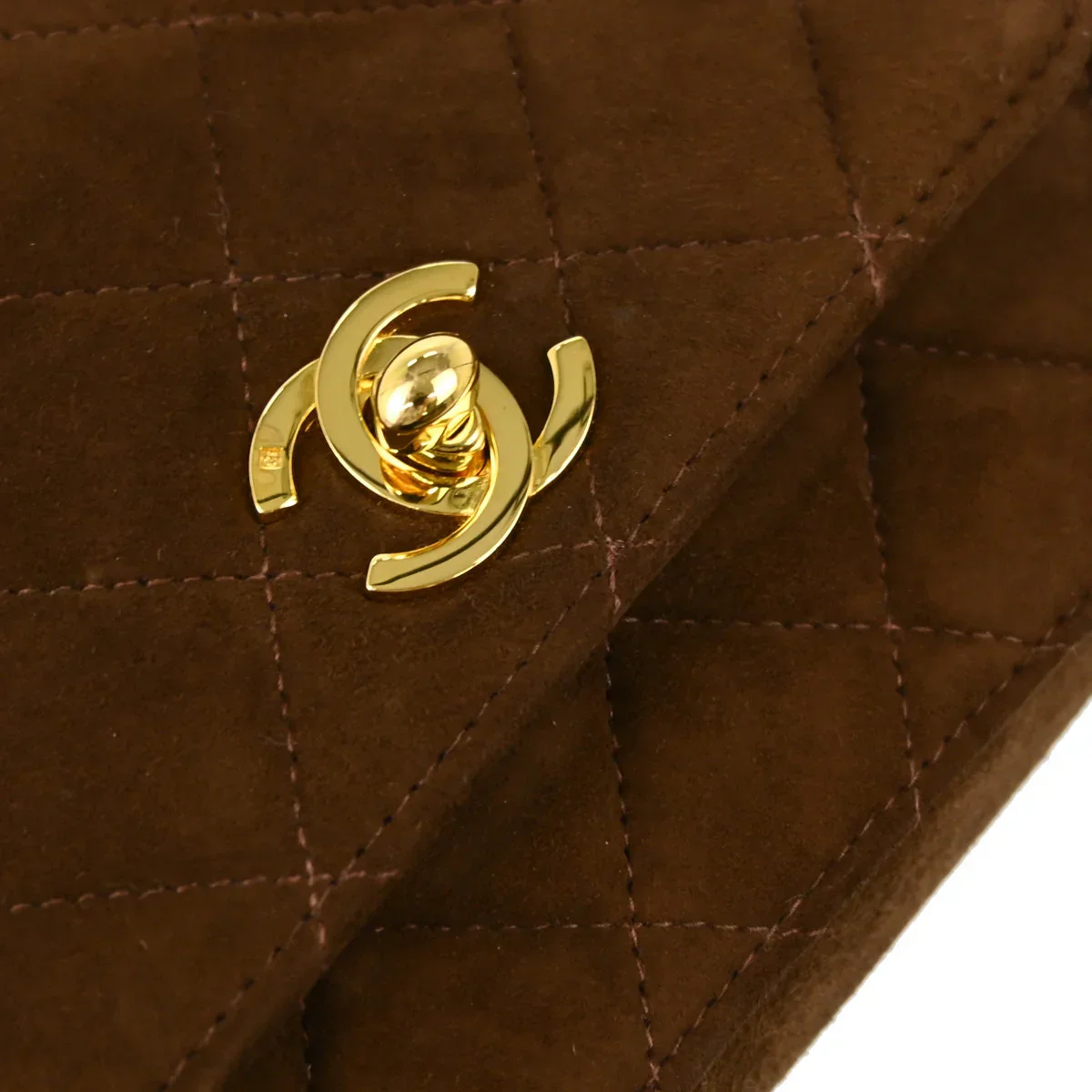 Chanel 1997-1999 Brown Suede Single Flap Shoulder Bag - Image 5