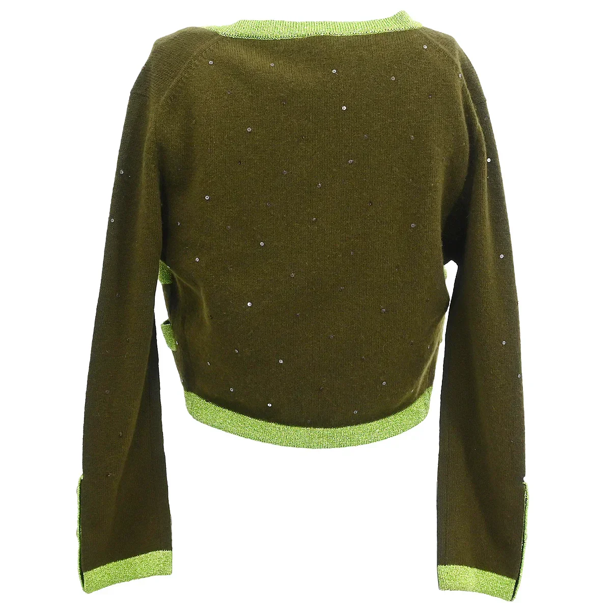 Chanel 1996 Set Cardigan Top Khaki #38 - Image 2