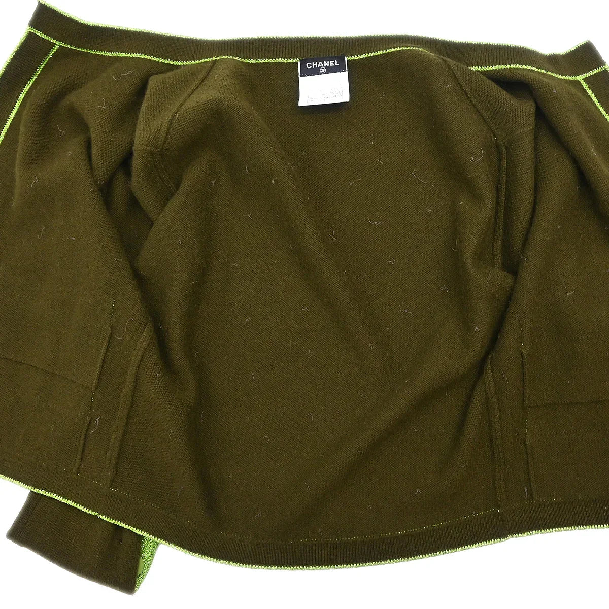 Chanel 1996 Set Cardigan Top Khaki #38 - Image 7