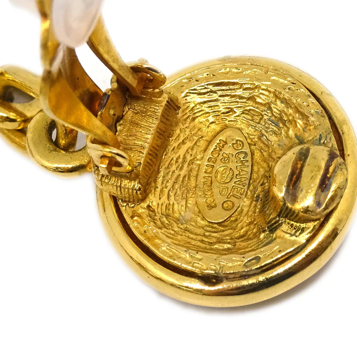 Chanel Dangle Earrings Clip-On Gold 95P/2927 - Image 4