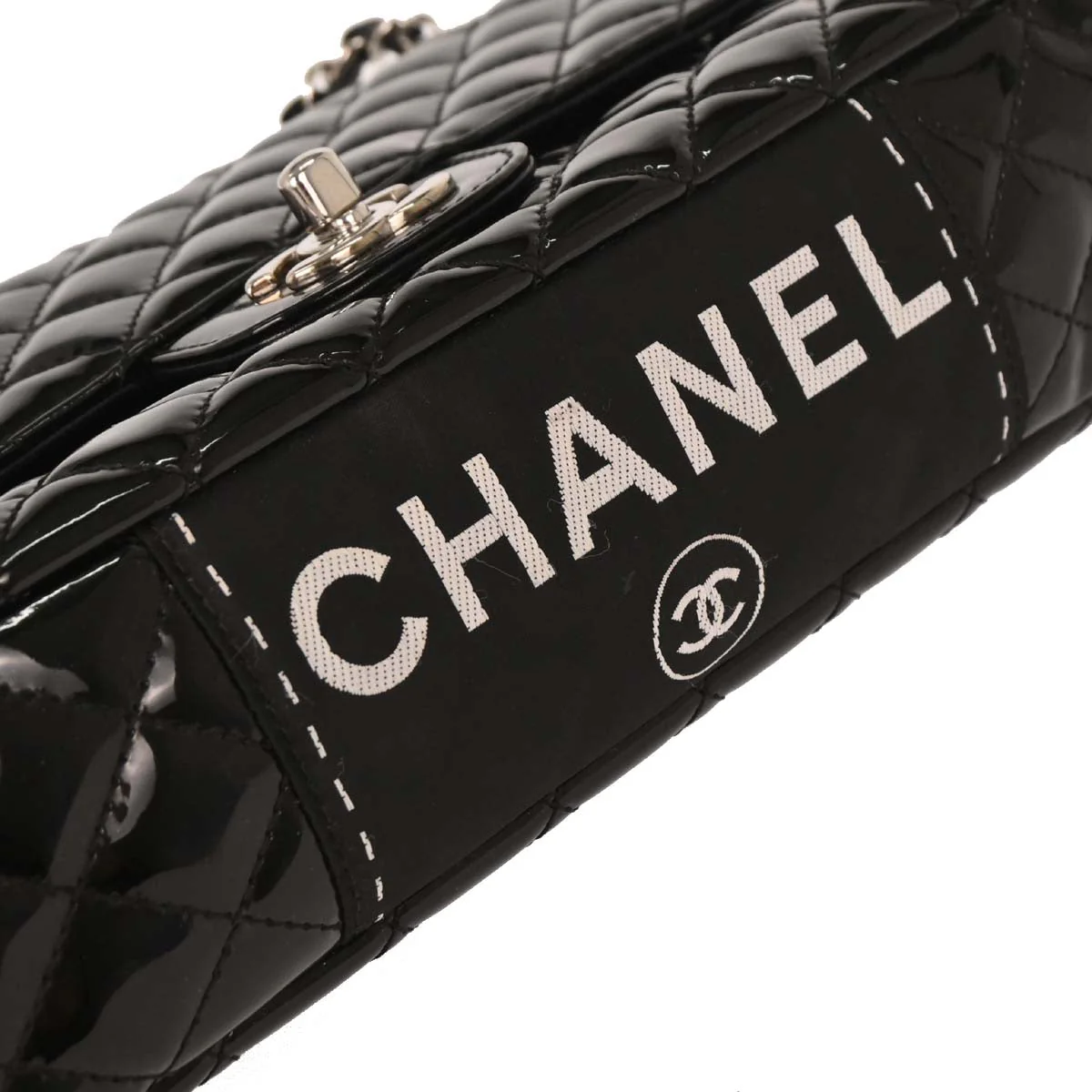 Chanel 2006-2008 Black Patent Leather Shoulder Bag - Image 3