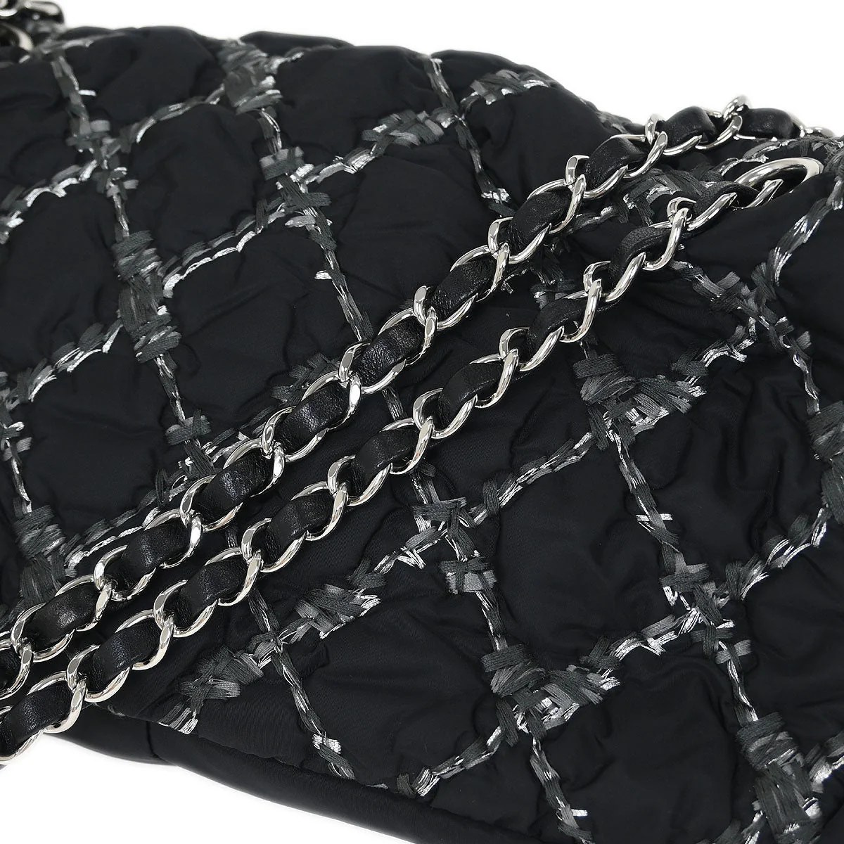 Chanel Black Nylon Paris Byzance Chain Shoulder Bag - Image 5