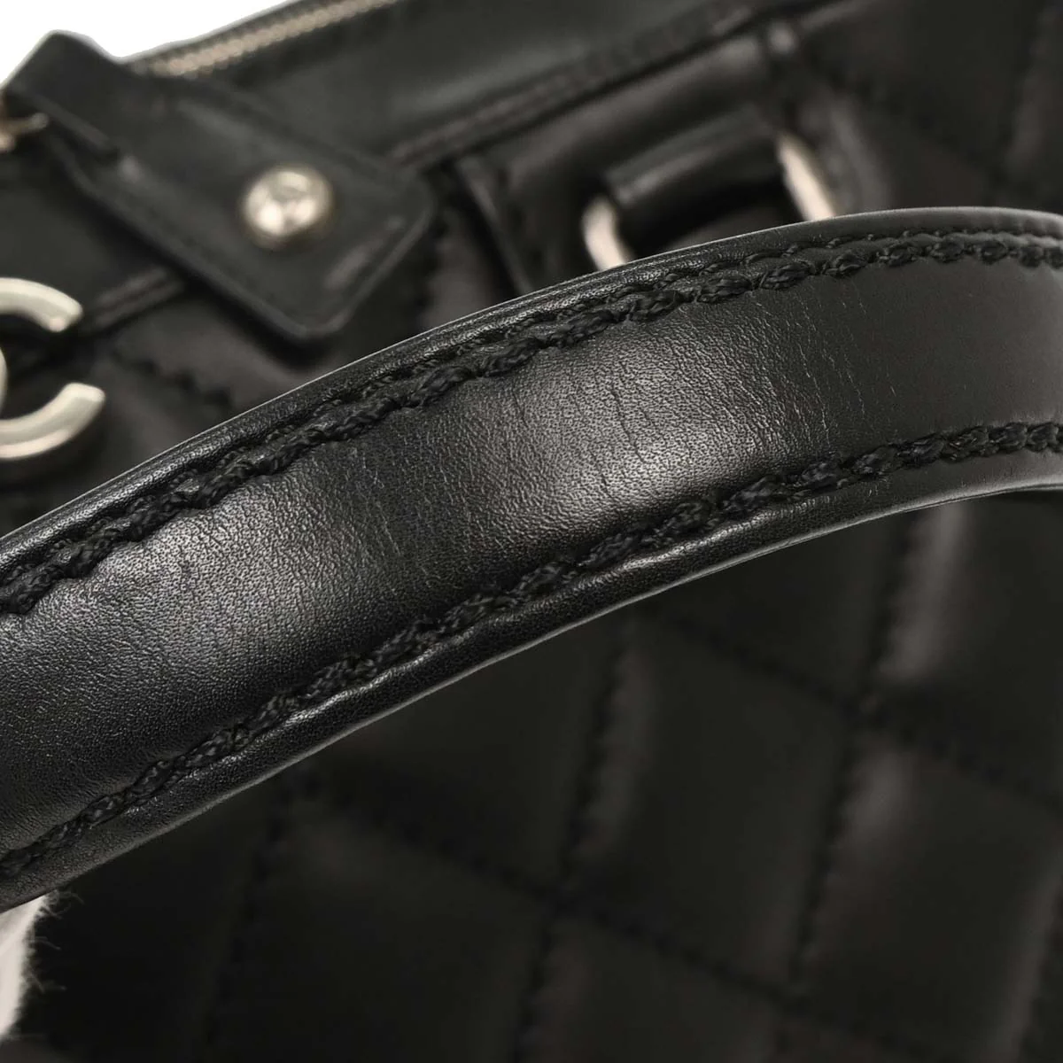 Chanel Black Calfskin Wild Stitch Top Handle Handbag - Image 7