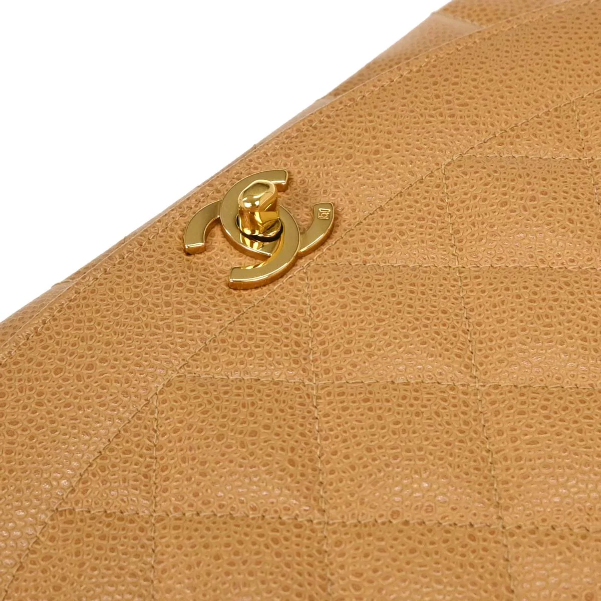 Chanel 1994-1996 Beige Caviar Medium Diana Shoulder Bag - Image 4