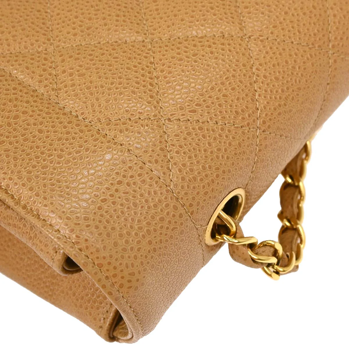 Chanel 1994-1996 Beige Caviar Medium Diana Shoulder Bag - Image 5