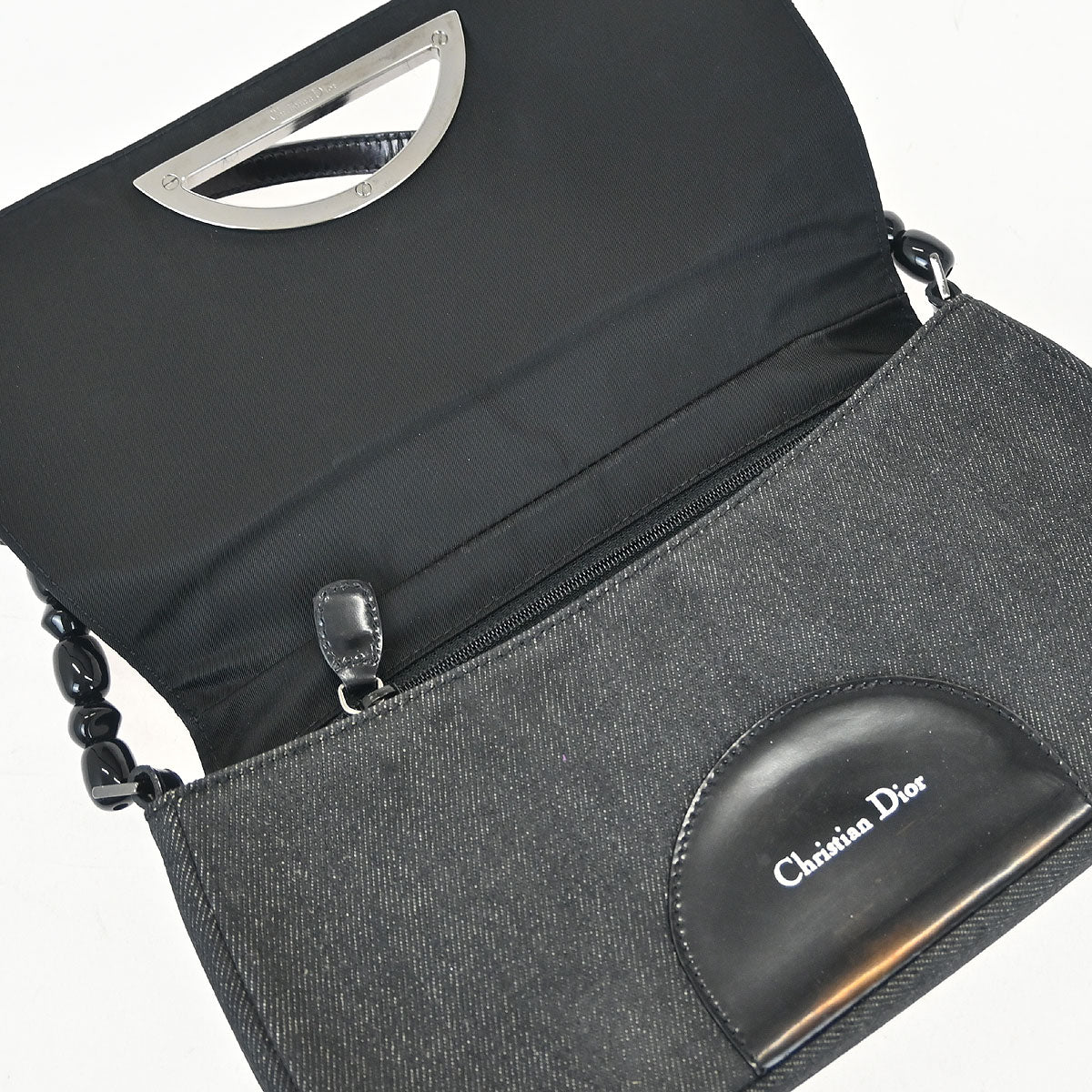 Christian Dior Black Denim Malice Handbag - Image 6