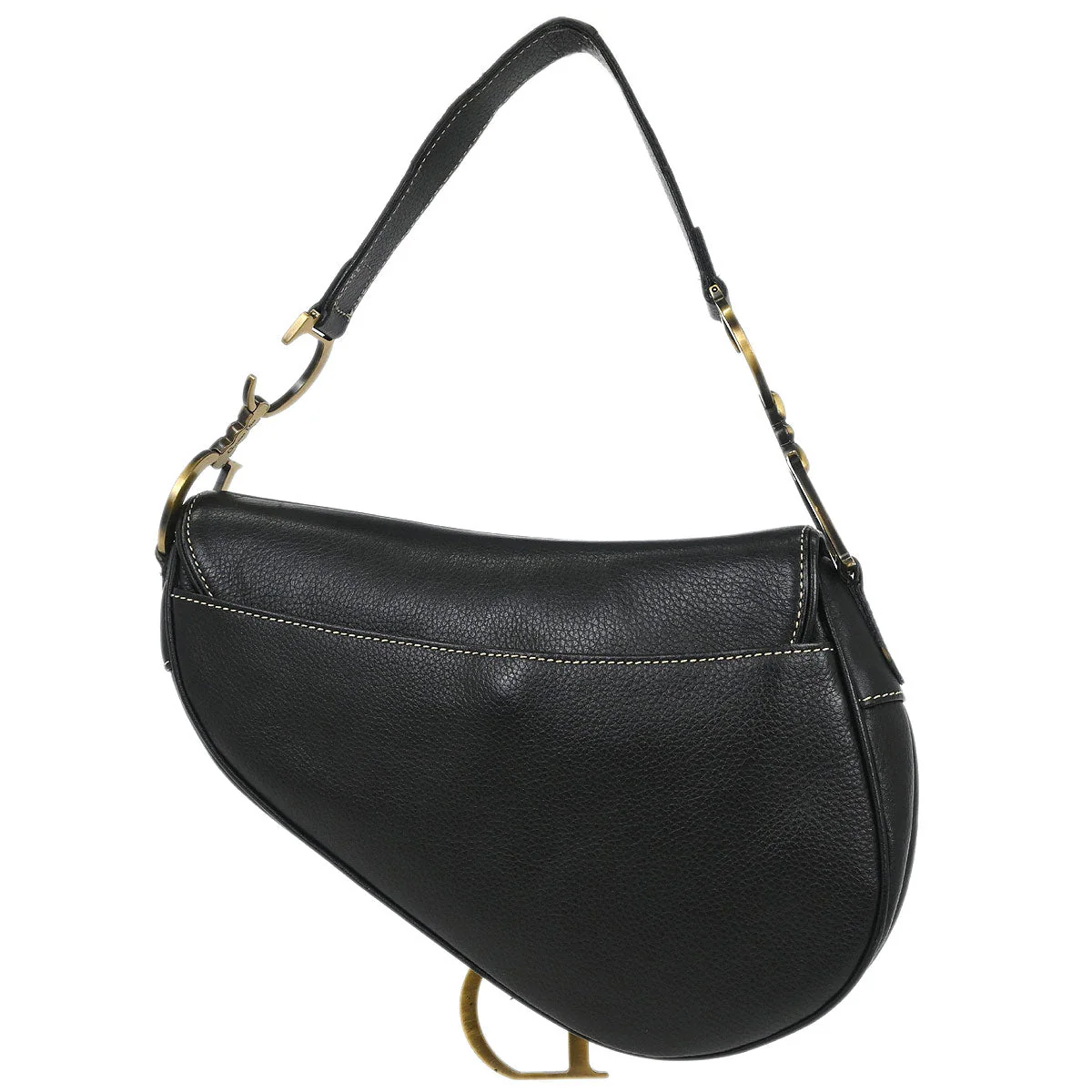 Christian Dior 2002 Black Leather Saddle Handbag - Image 2