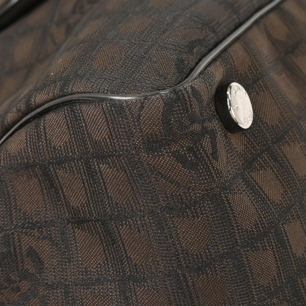 Chanel Brown Jacquard Nylon Travel Line Tote Handbag - Image 4
