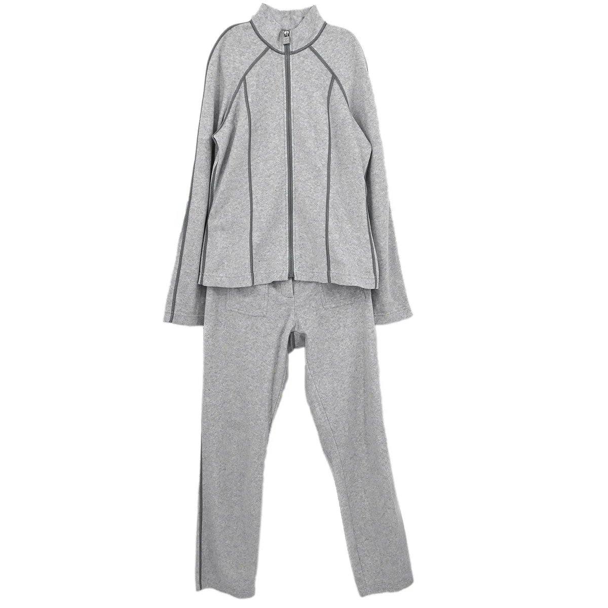 Chanel Sport Line Setup Jacket Pants Light Gray #40 #38