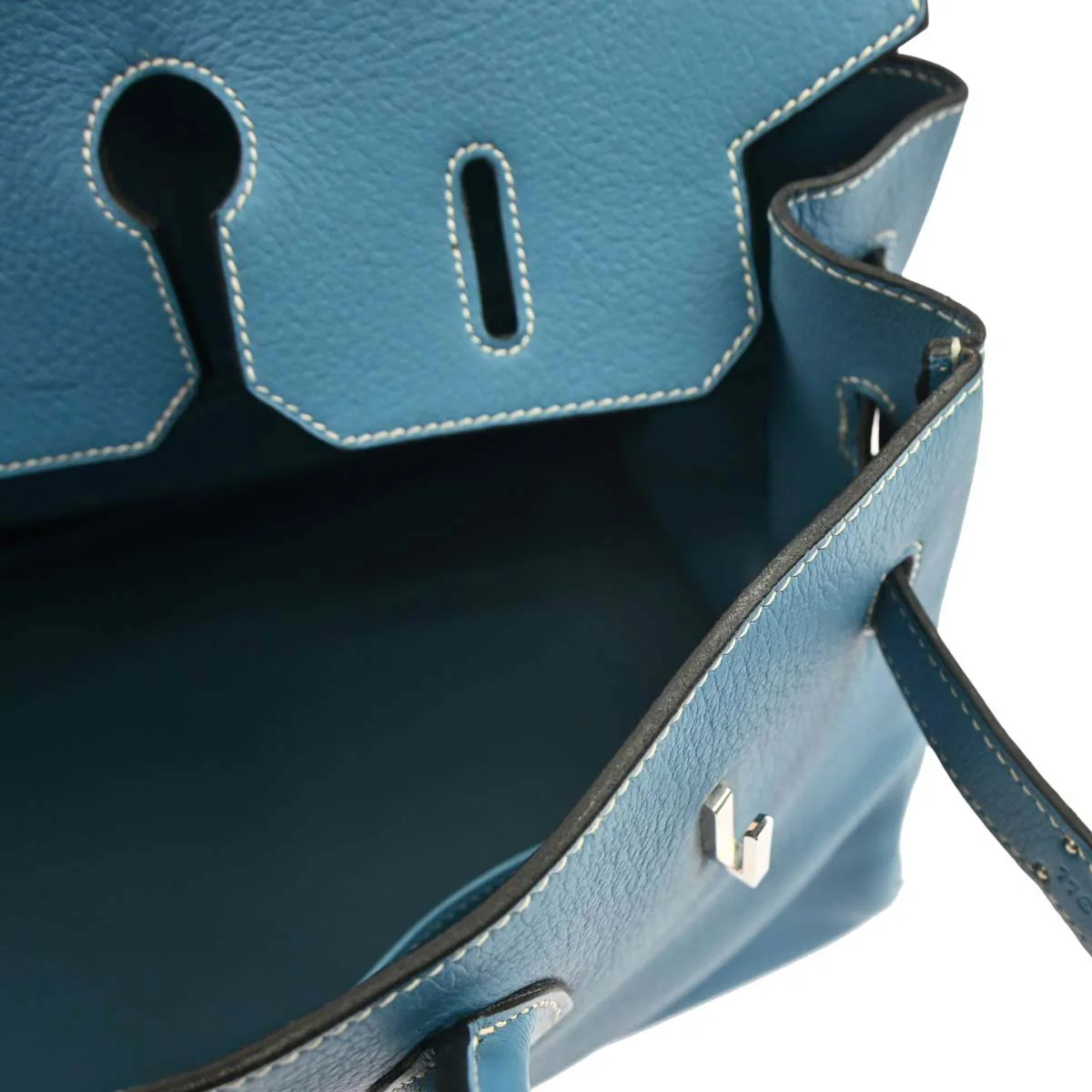 Hermes Blue Jean Taurillon Clemence Birkin 35 Handbag - Image 16