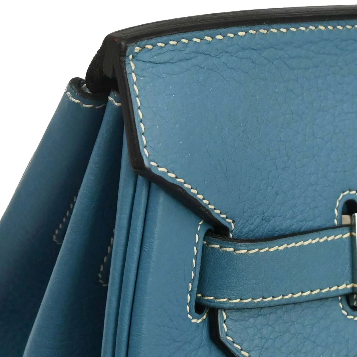 Hermes Blue Jean Taurillon Clemence Birkin 35 Handbag - Image 3