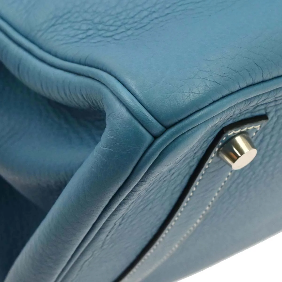 Hermes Blue Jean Taurillon Clemence Birkin 35 Handbag - Image 7
