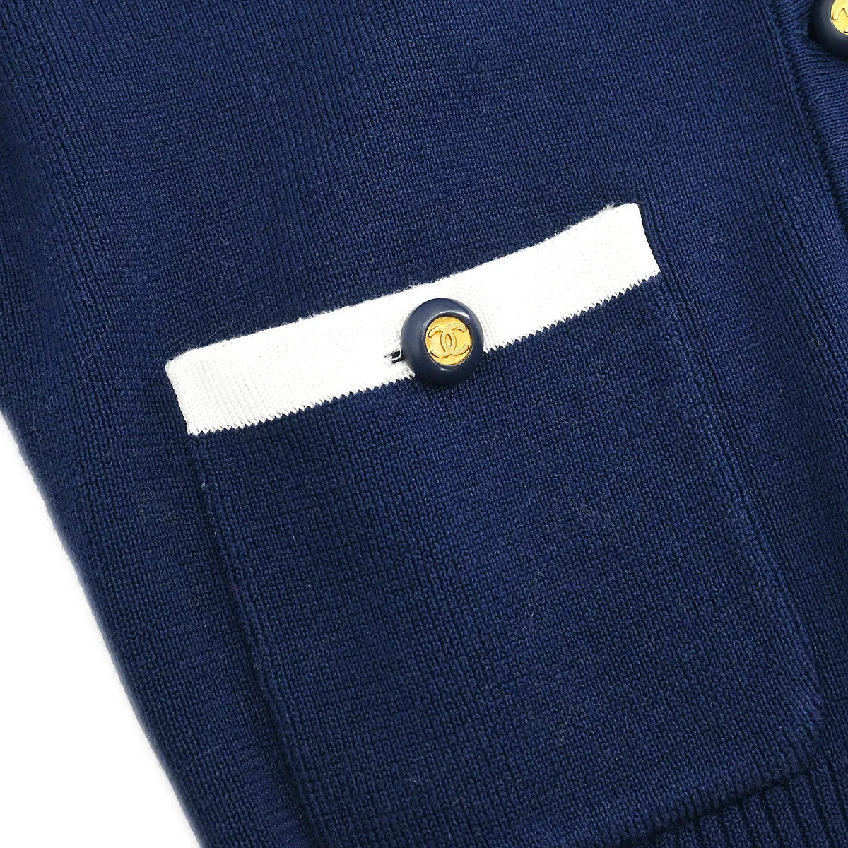 Chanel Short Sleeve Cardigan Navy #38 - Image 5
