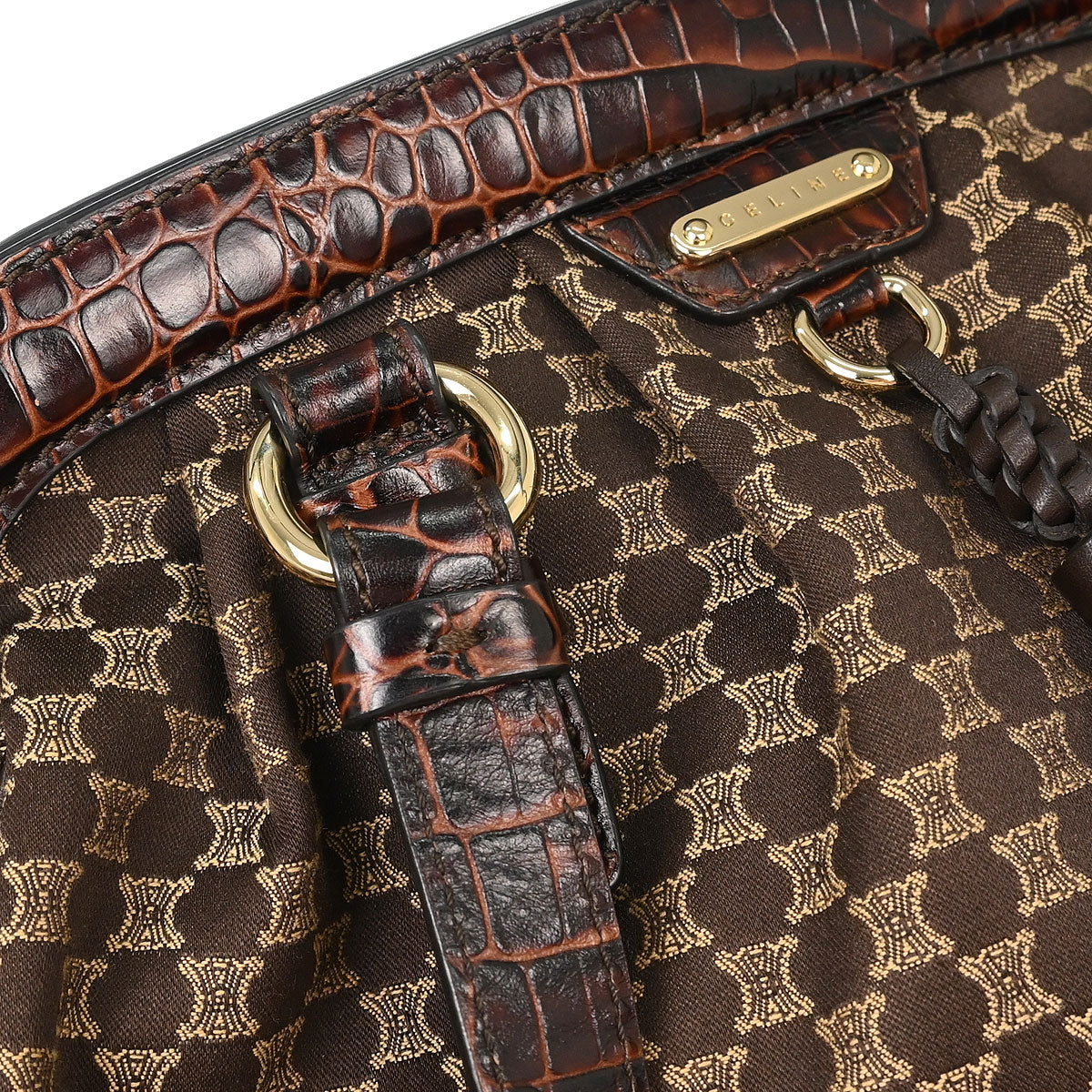 Celine Brown Macadam Handbag - Image 6