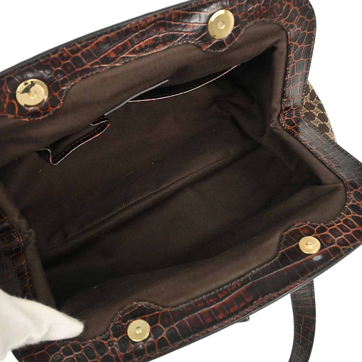 Celine Brown Macadam Handbag - Image 7