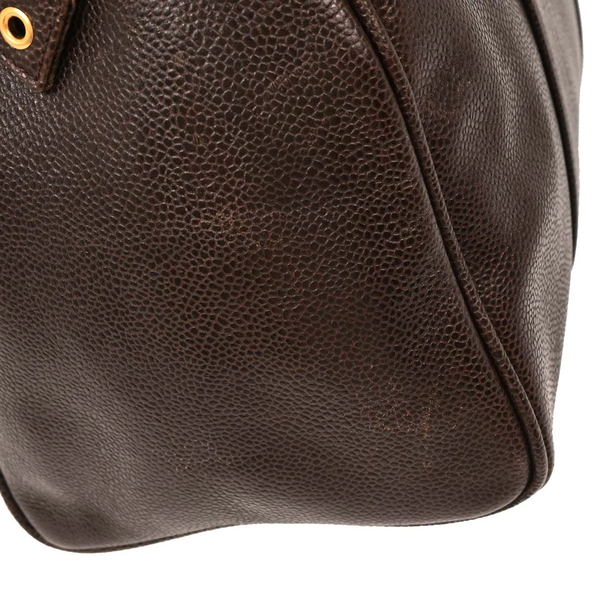 Chanel 1994-1996 Brown Caviar 2way Shoulder Handbag - Image 3
