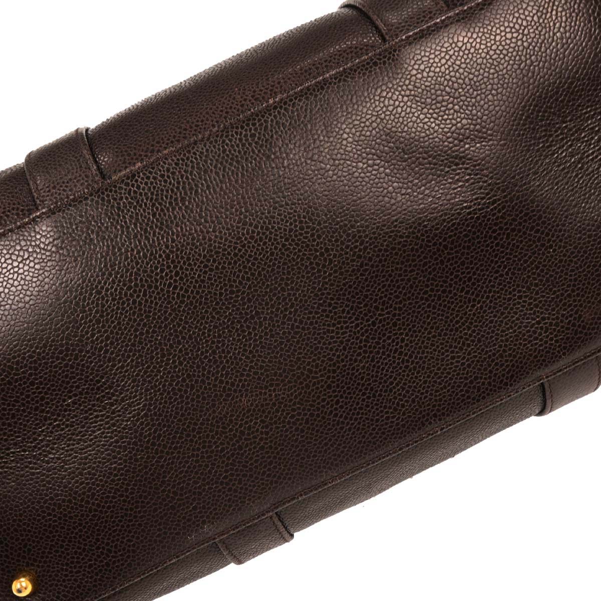 Chanel 1994-1996 Brown Caviar 2way Shoulder Handbag - Image 4