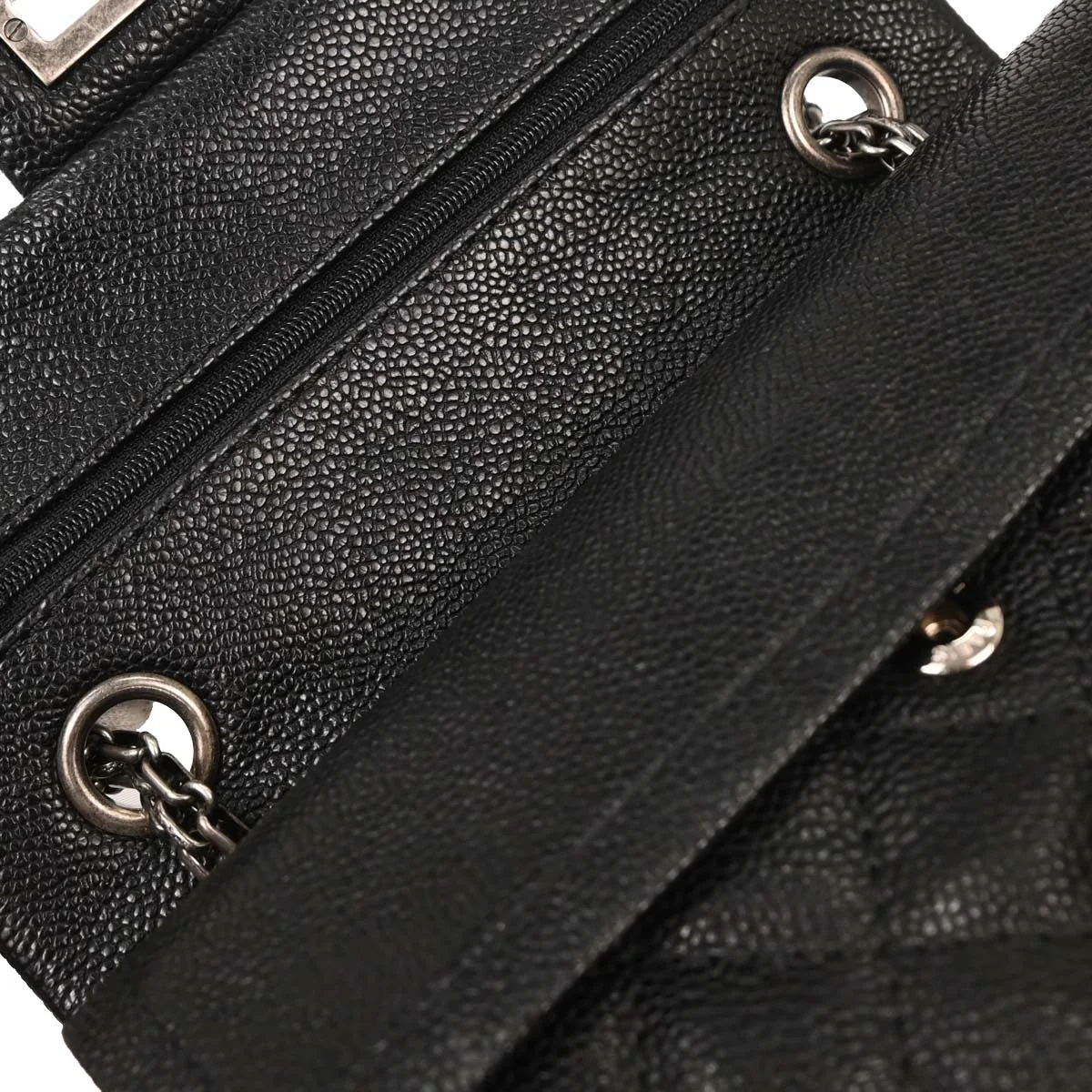Chanel Black Caviar 2.55 Double Flap Shoulder Bag - Image 6