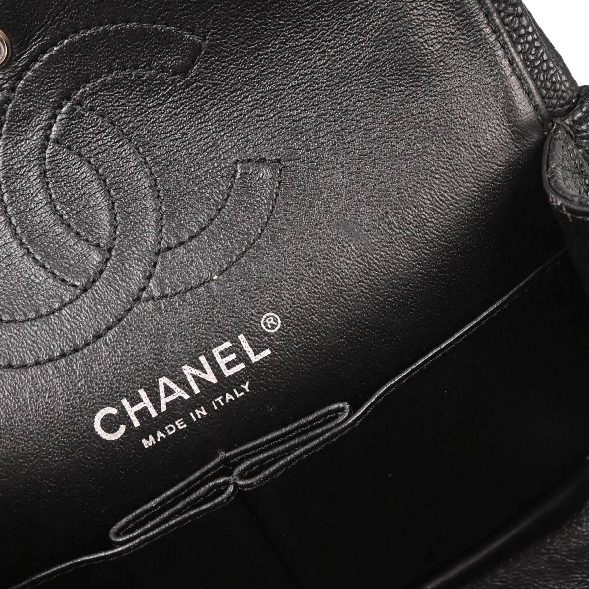 Chanel Black Caviar 2.55 Double Flap Shoulder Bag - Image 7