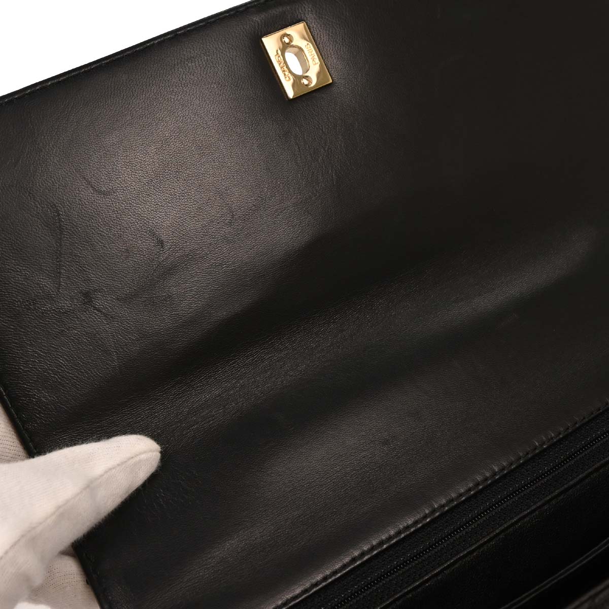 Chanel Black Lambskin Kelly Handbag - Image 7
