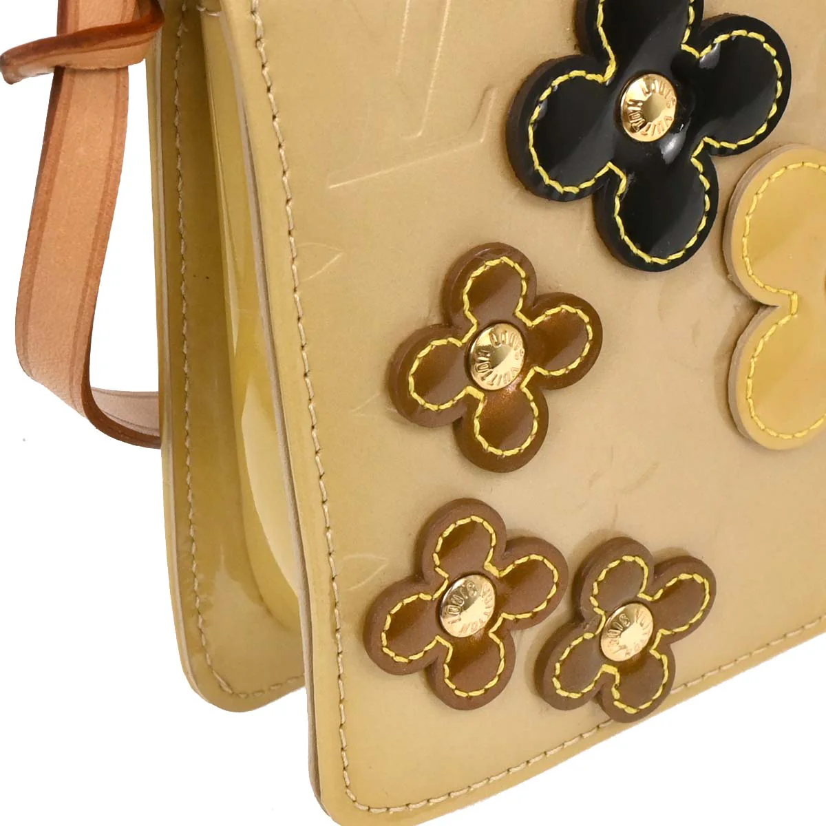 Louis Vuitton 2002 Beige Vernis Flower Lexington Handbag M92246 - Image 3
