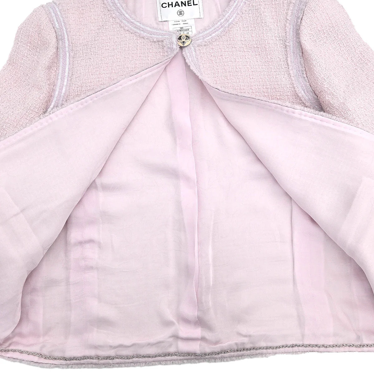 Chanel Collarless Jacket Pink 09C #42 - Image 7