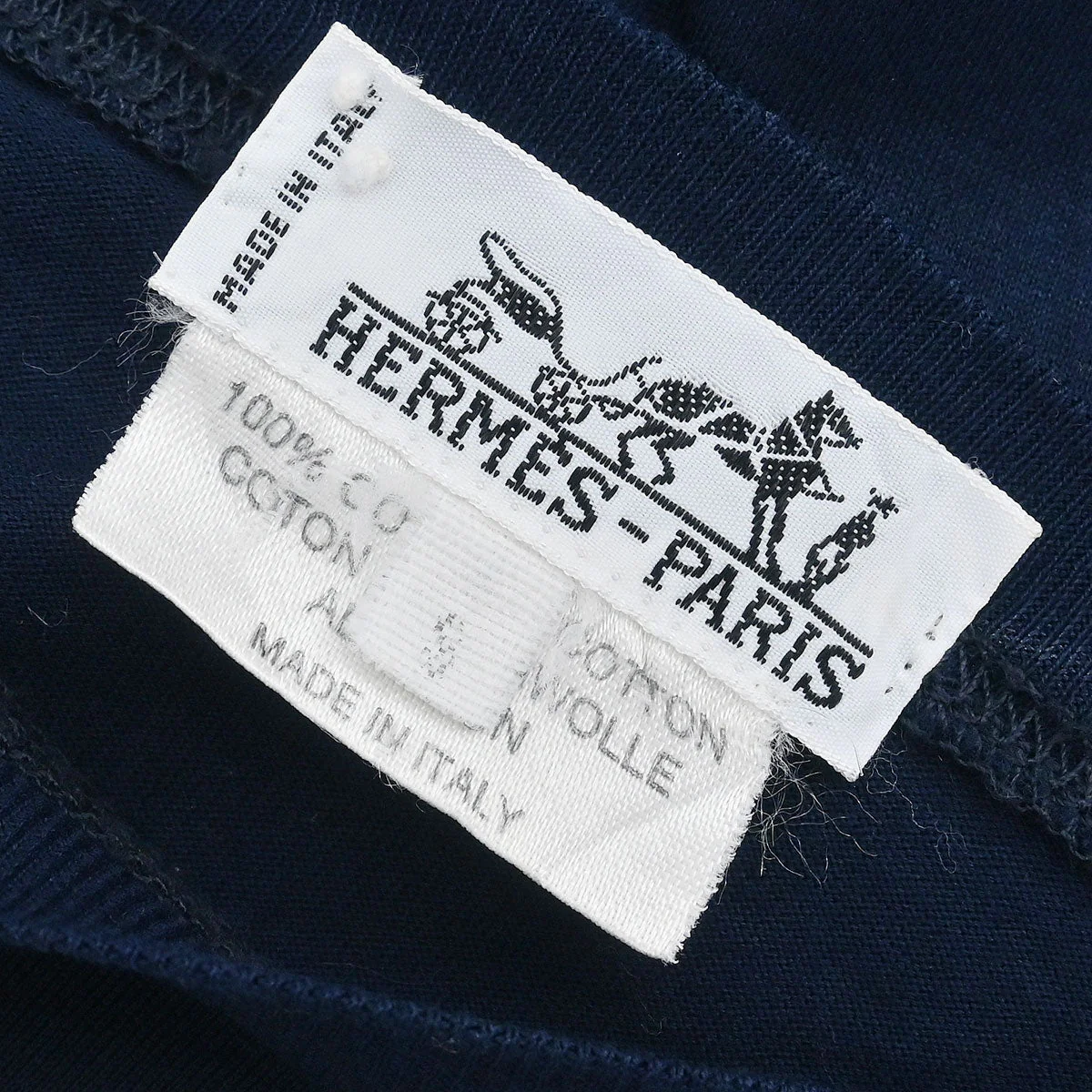 Hermes Short Sleeve T-shirt Top Navy #S - Image 9