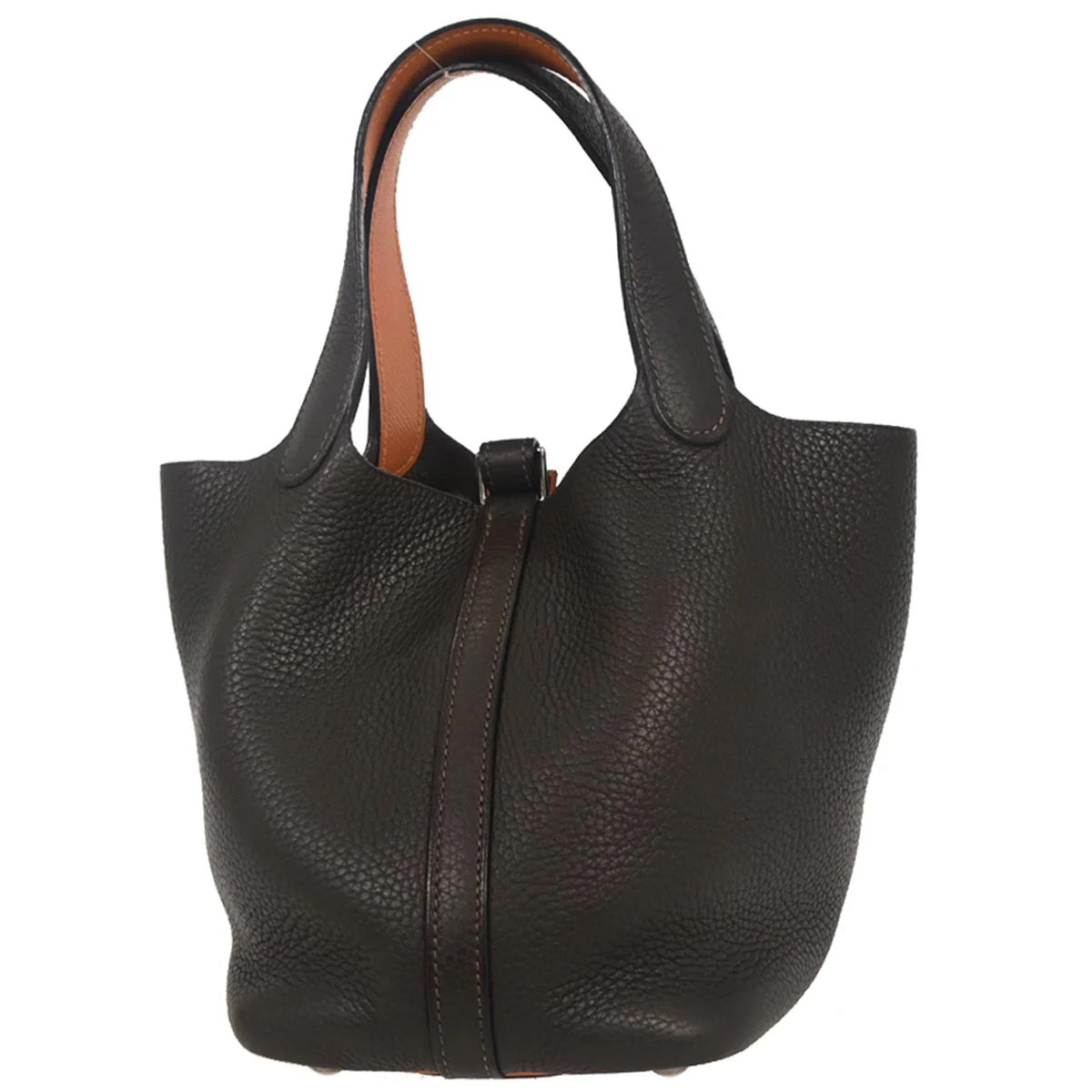 Hermes Ebene Orange Taurillon Clemence Epsom Picotin 18 PM Handbag - Image 2