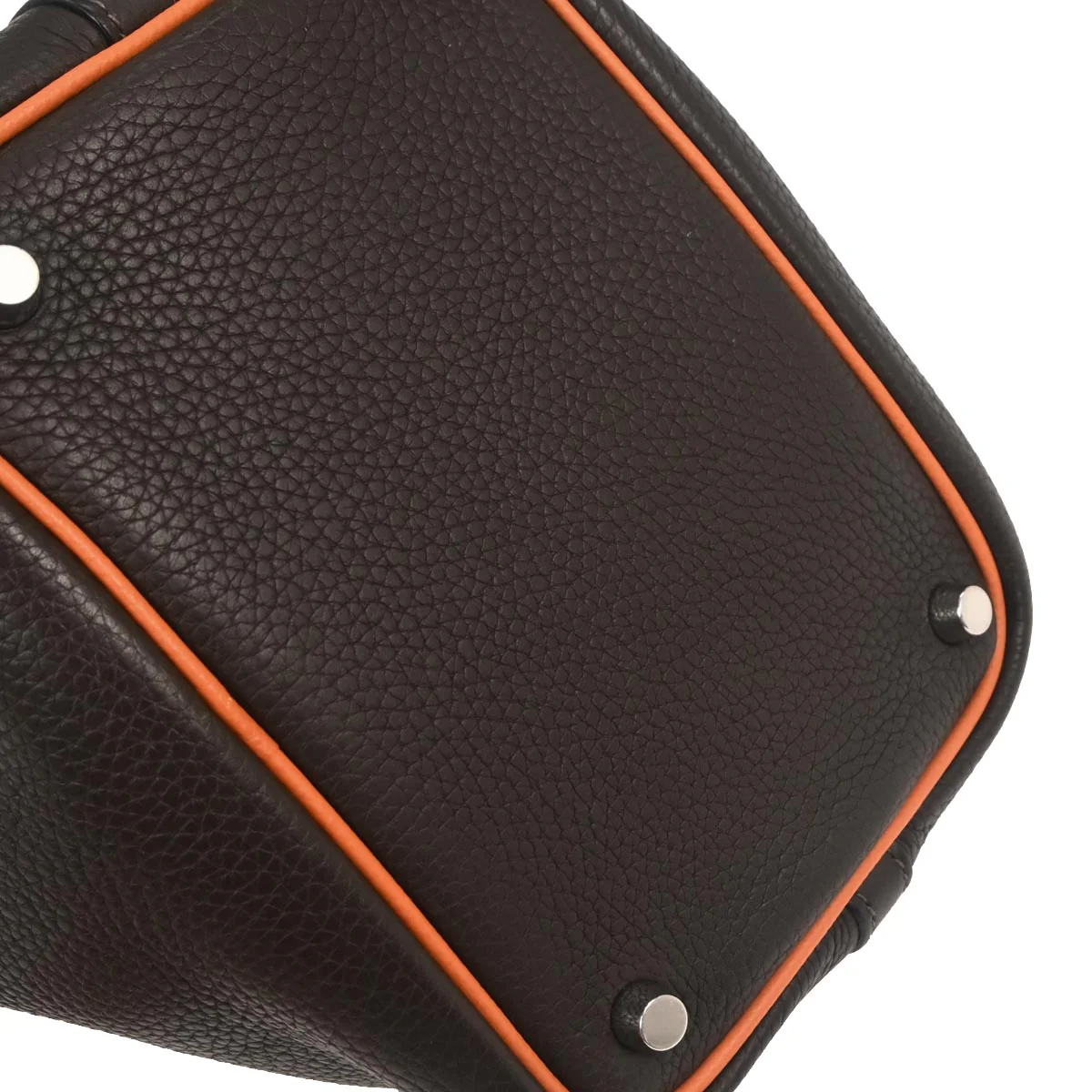 Hermes Ebene Orange Taurillon Clemence Epsom Picotin 18 PM Handbag - Image 4