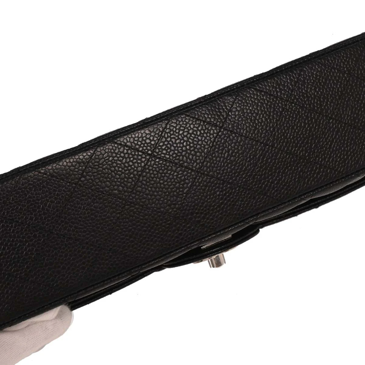 Chanel 2005-2006 Black Caviar Medium Classic Double Flap Shoulder Bag - Image 3