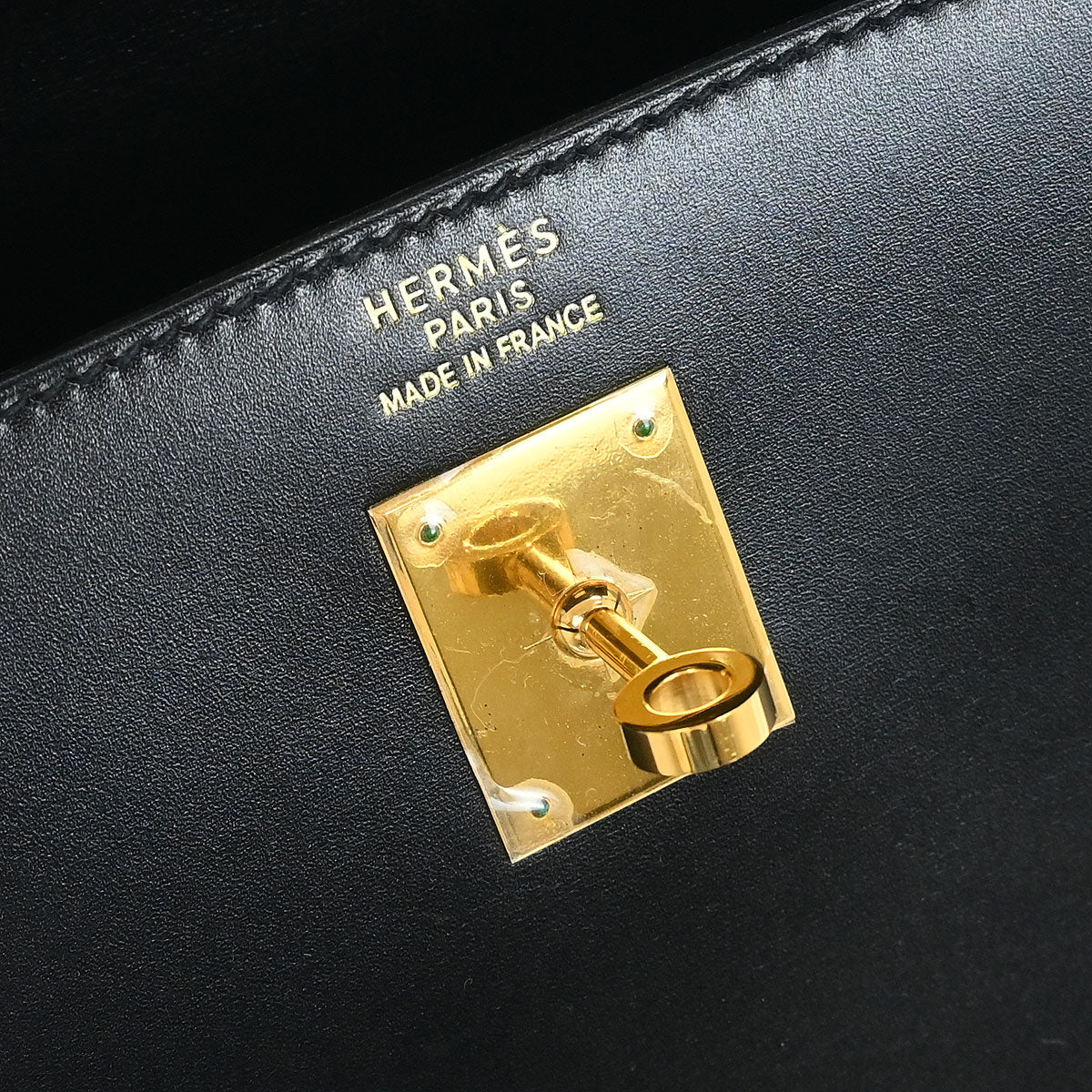 Hermes Black Box Calf Kelly 35 Sellier 2way Shoulder Handbag - Image 11