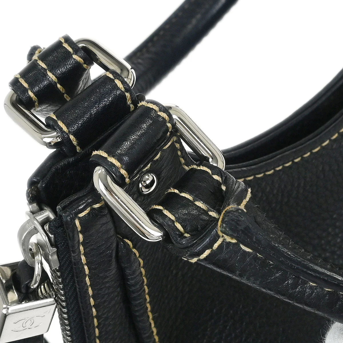 Chanel 2003-2004 Black Calfskin Handbag - Image 7