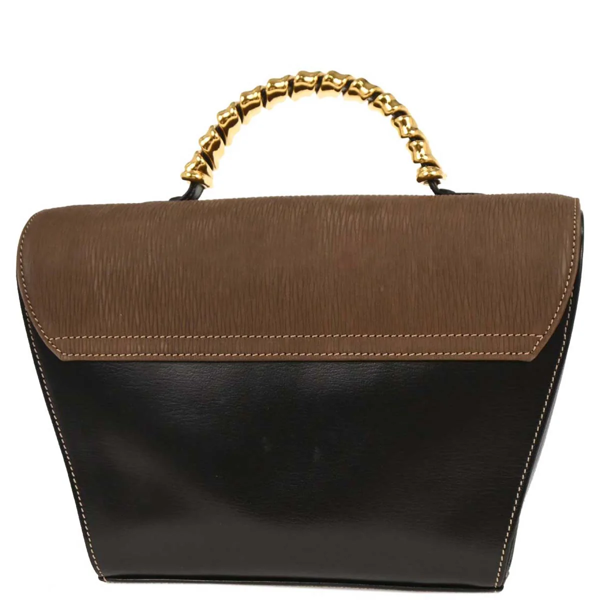 Loewe Black Brown Leather Velazquez Handbag - Image 2