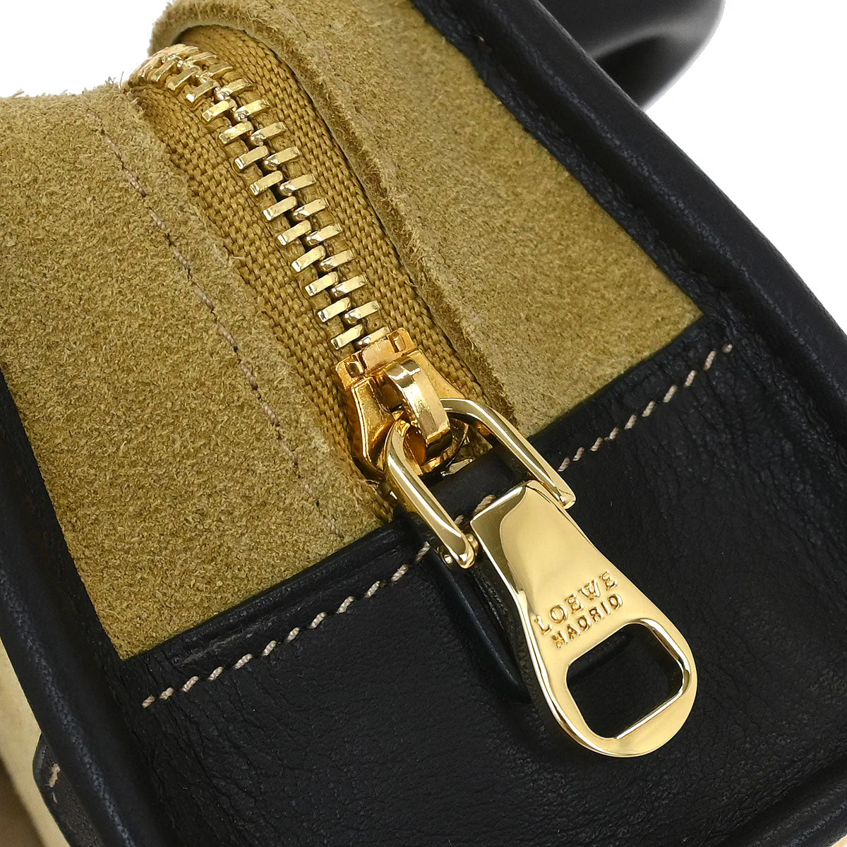 Loewe * Brown Beige Suede Leather Amazona 12 Handbag - Image 7