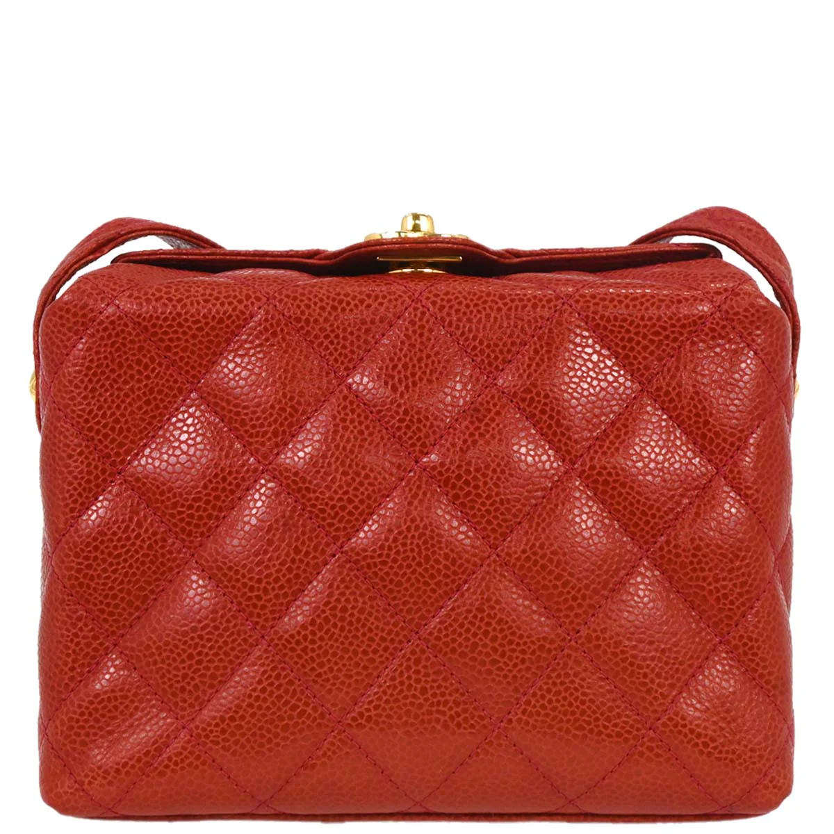 Chanel 1991-1994 Red Caviar Shoulder Bag