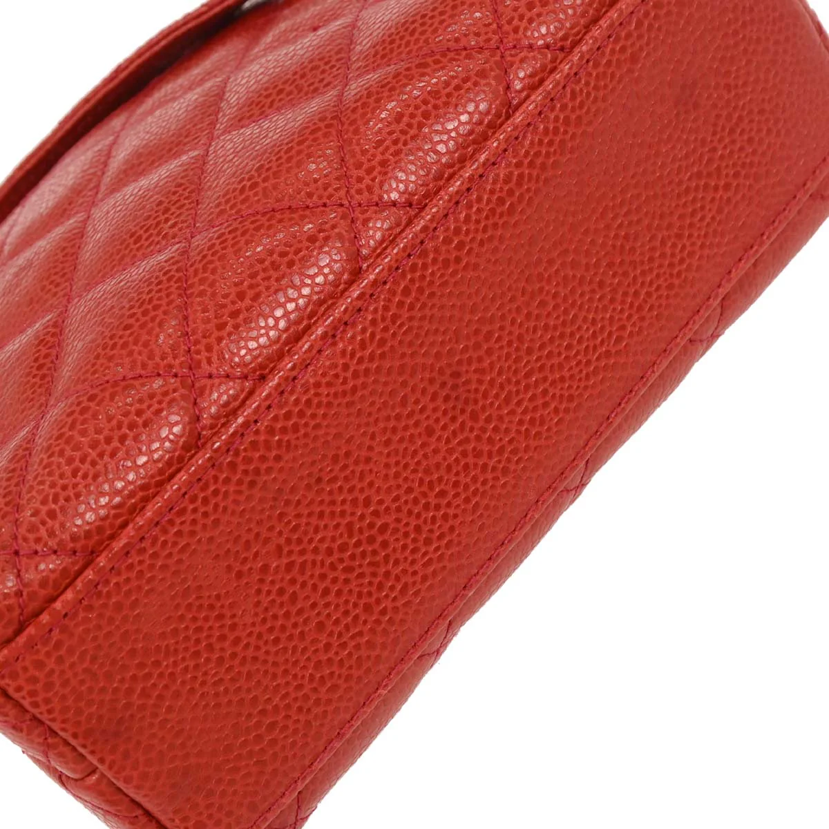 Chanel 1991-1994 Red Caviar Shoulder Bag - Image 3