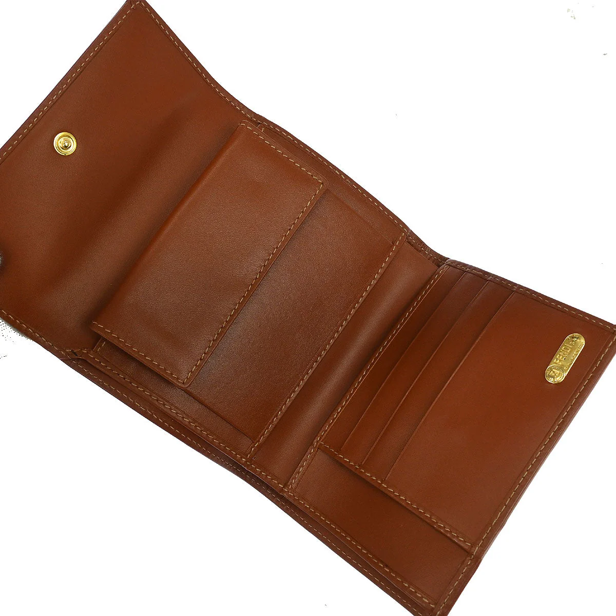 Fendi Black Brown Pequin Wallet - Image 5