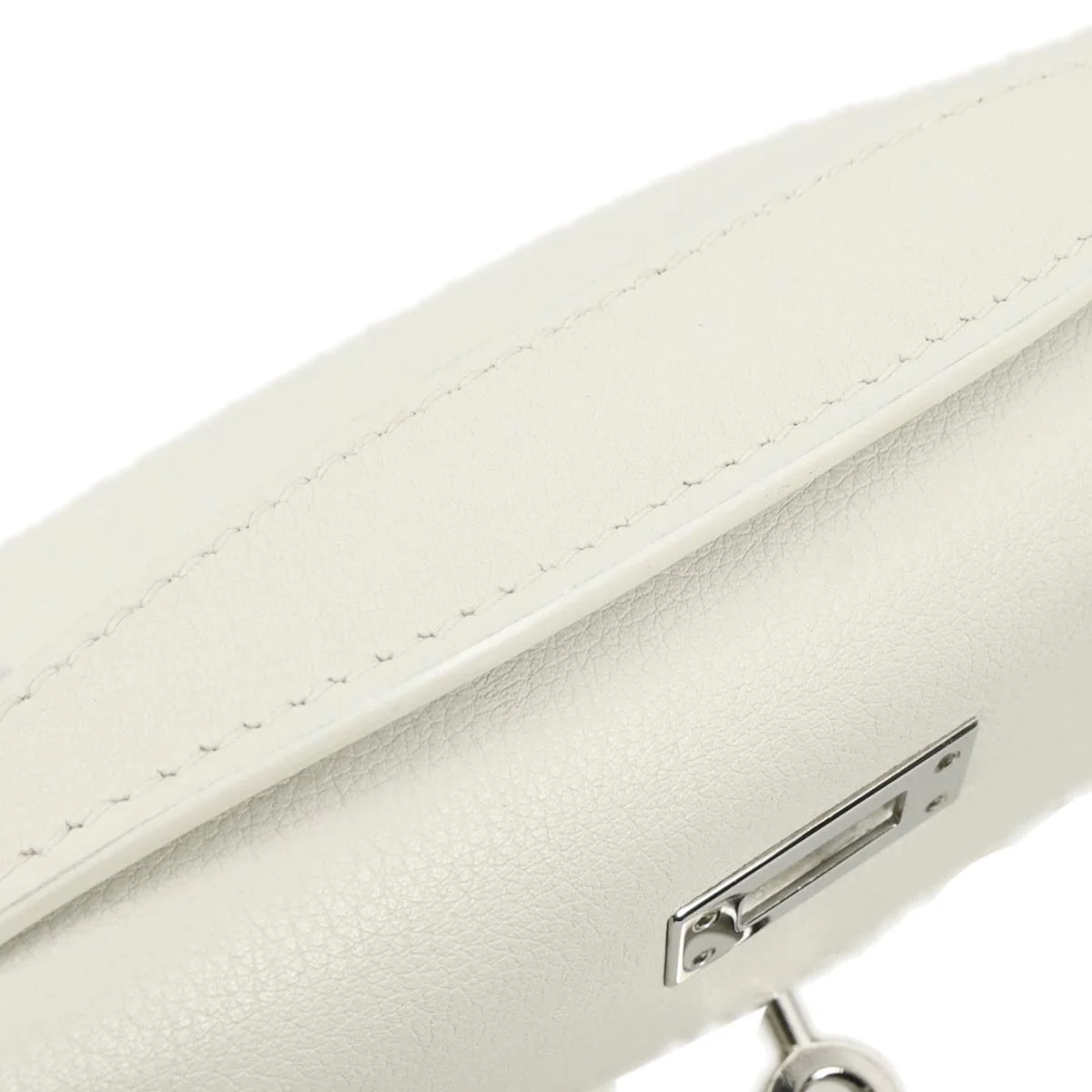 Hermes White Evergrain Kelly Pochette Handbag - Image 6