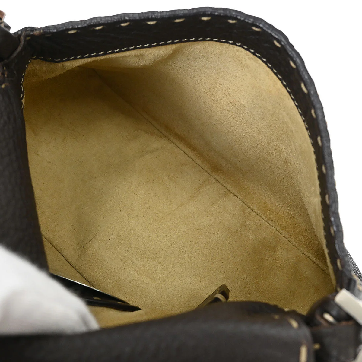 Fendi Dark Brown Leather Stitch Handbag - Image 7
