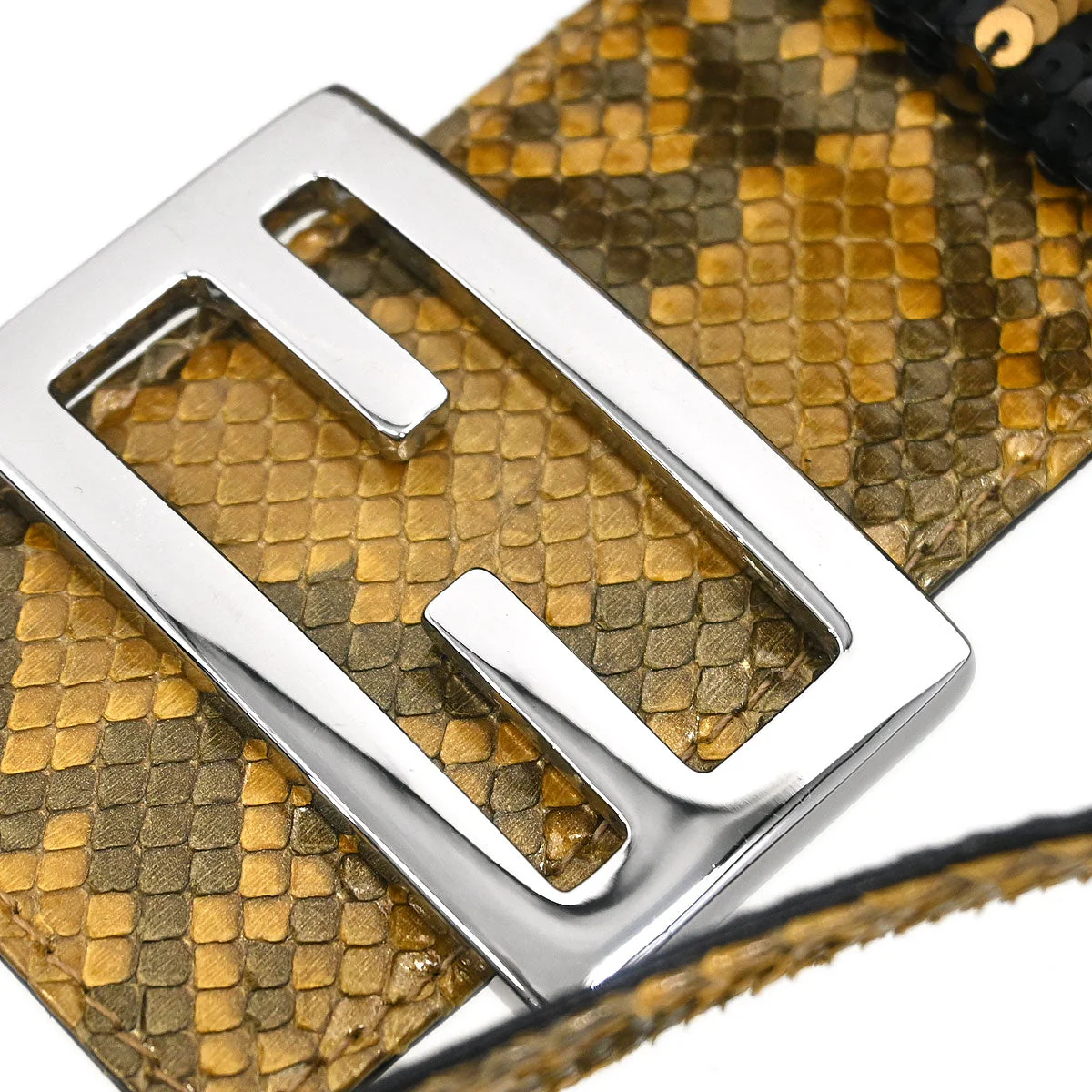 Fendi * Gold Black Sequins Zucca Shoulder Bag - Image 3