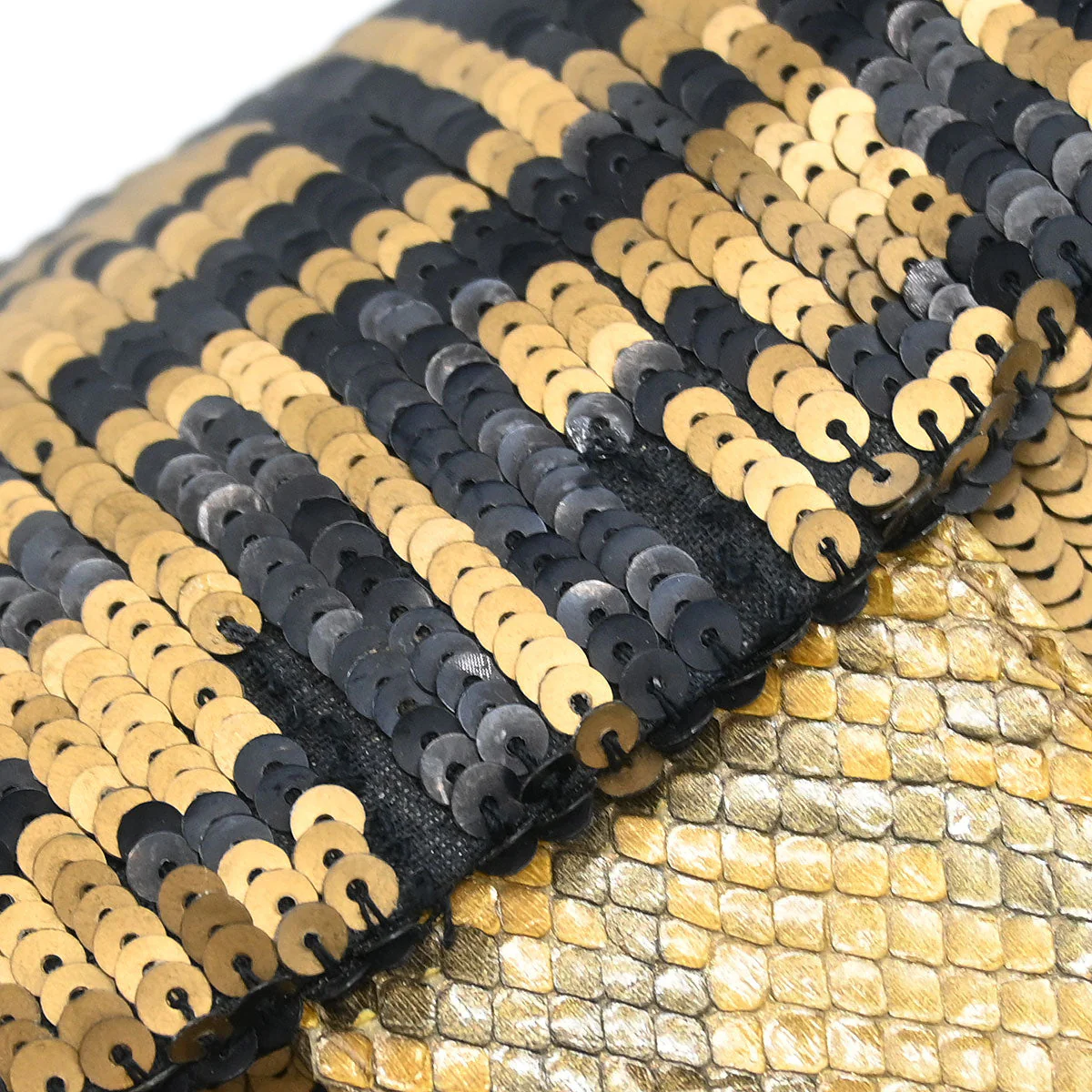 Fendi * Gold Black Sequins Zucca Shoulder Bag - Image 5