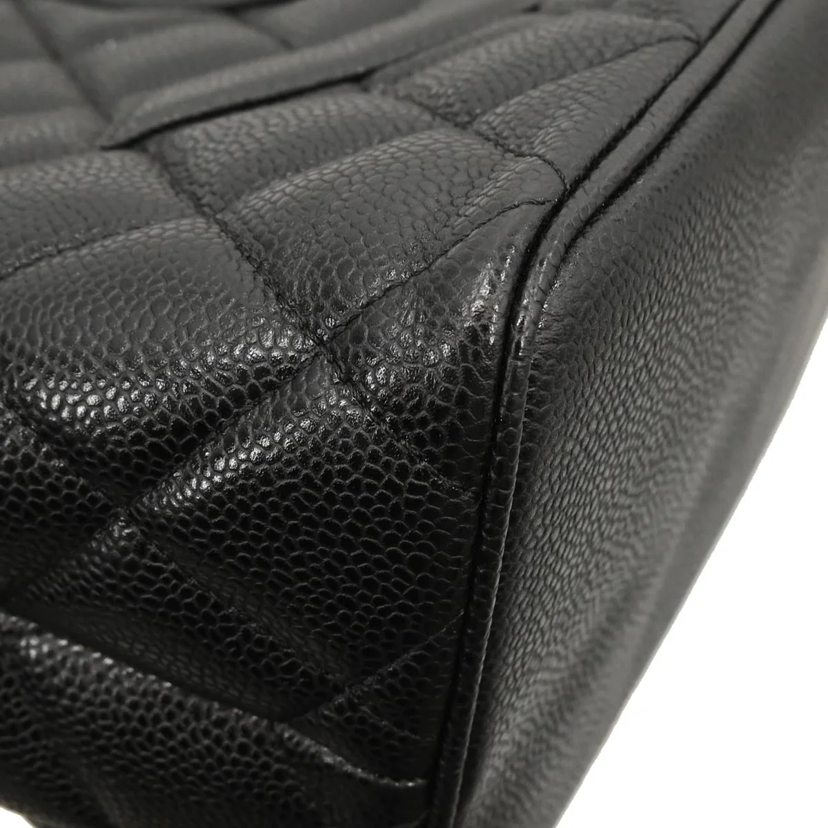 Chanel 2002-2003 Black Caviar Medallion Tote Handbag - Image 4