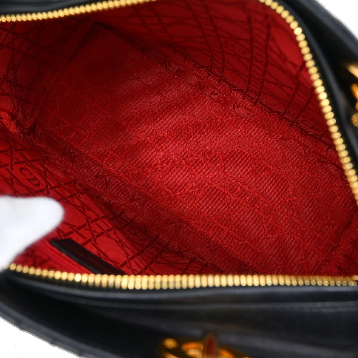 Christian Dior Black Lambskin Medium Lady Dior Cannage 2way Shoulder Handbag - Image 8
