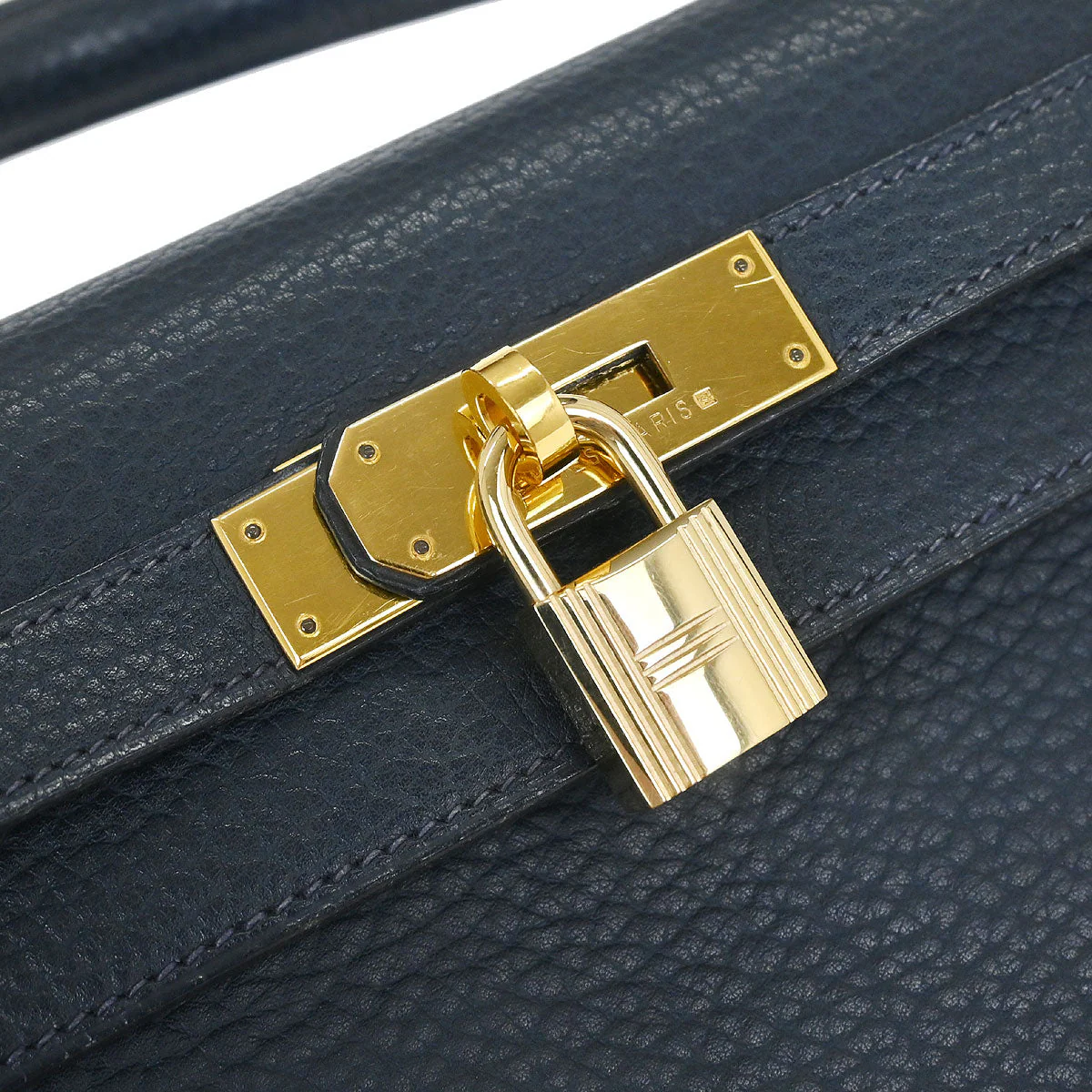 Hermes Blue Indigo Ardennes Kelly 28 Sellier Handbag - Image 5