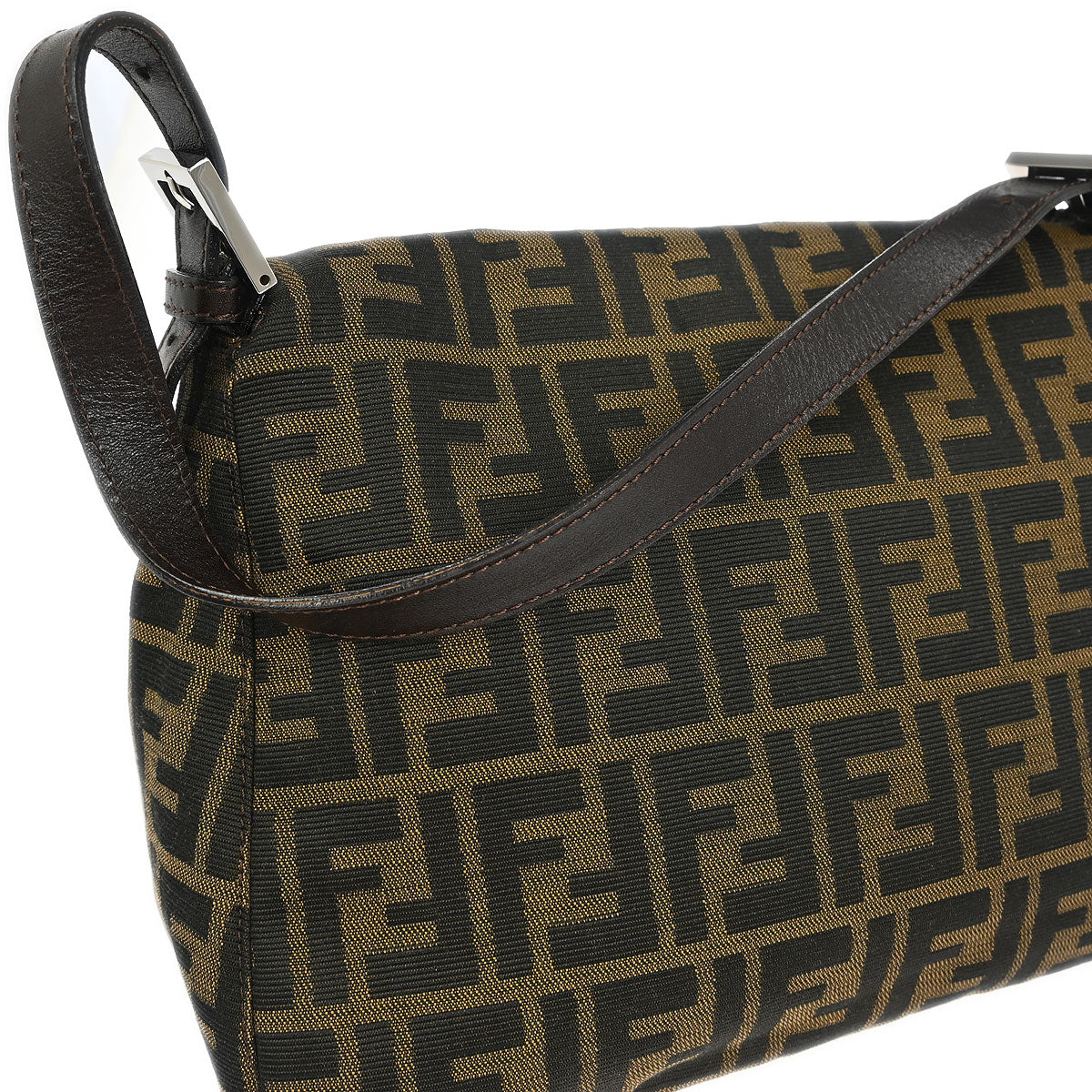 Fendi Brown Canvas Zucca Mamma Baguette Handbag - Image 4