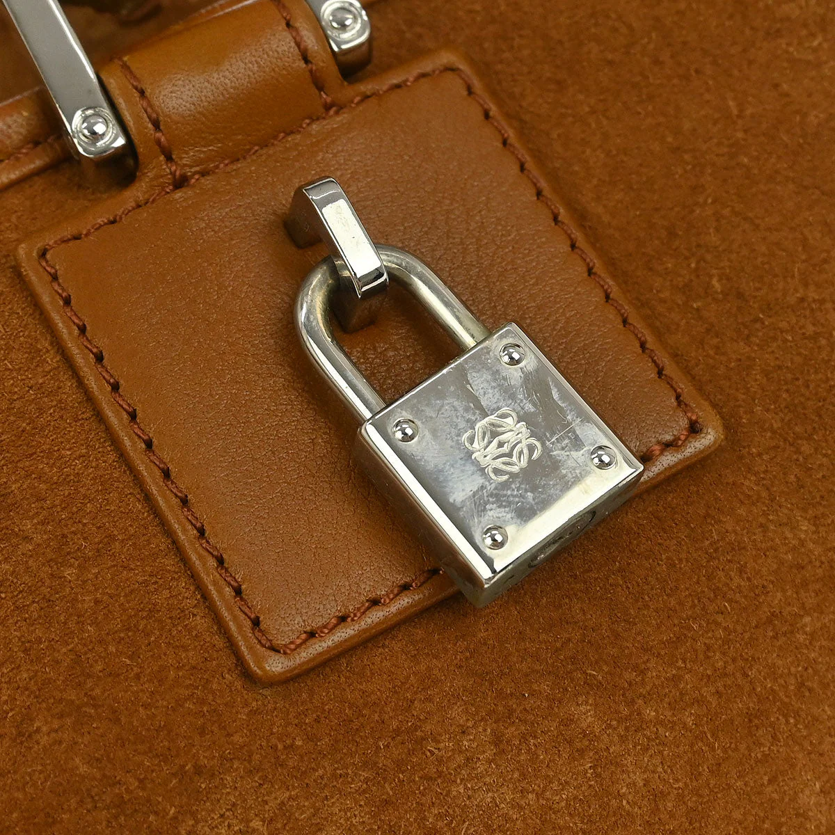 Loewe Brown Suede Amazona 28 Handbag - Image 5